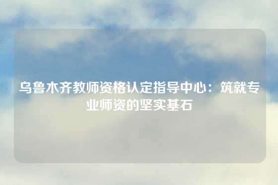 乌鲁木齐教师资格认定指导中心：筑就专业师资的坚实基石